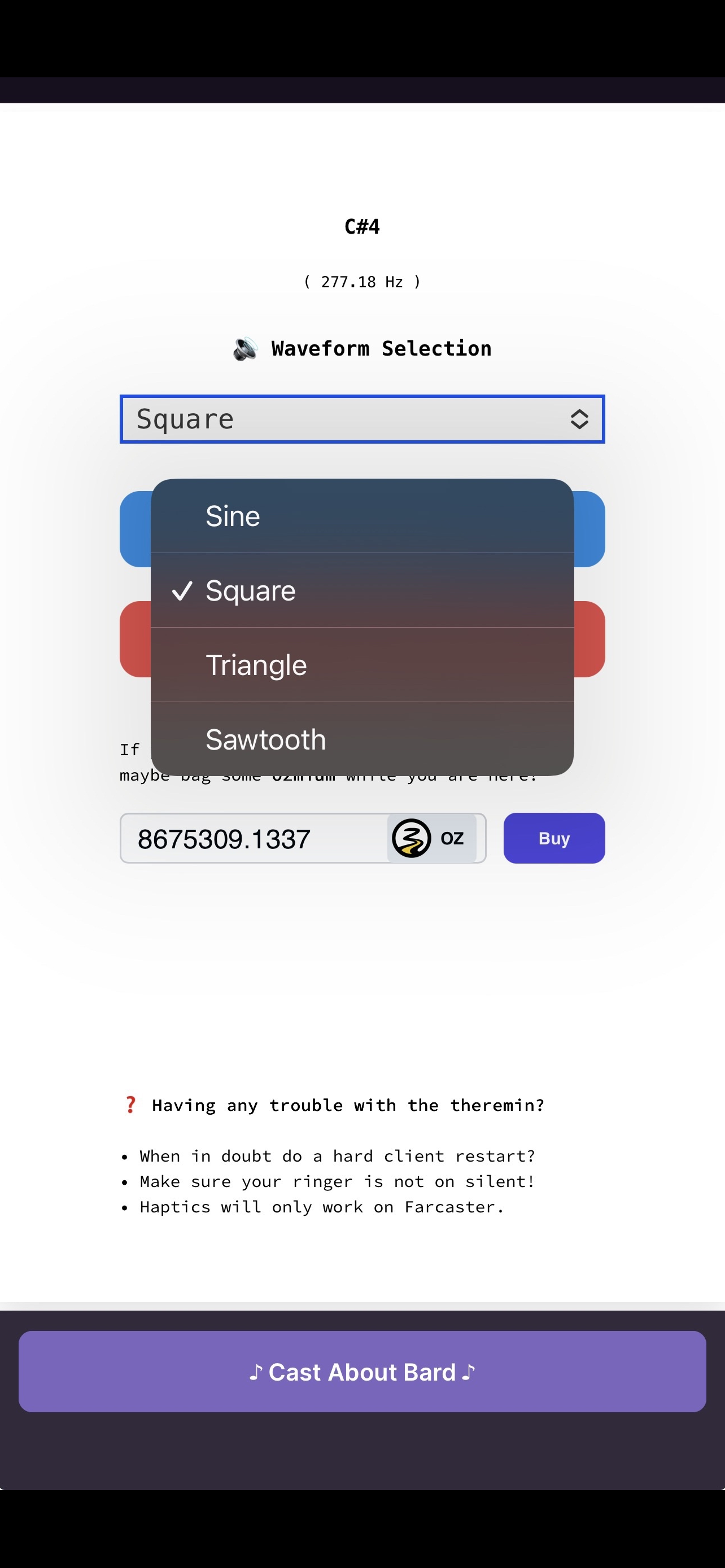 Bard - Farcaster Mini Apps screenshot